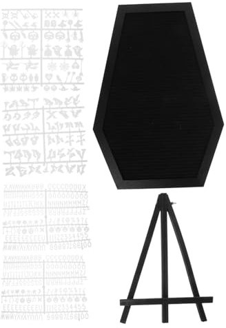 MAGICLULU 1 Satz Filz-sarg-nachrichtenbrett Gruselige Wanddekoration Gruselige Brieftafel Halloween- Auswechselbares Letterboard Schildhalter Zum Aufhängen Etikett Särge Holz Black