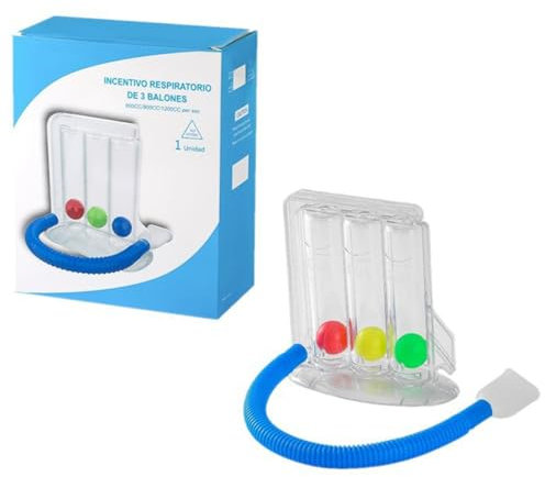 Ejercitador Respiratorio,Sistema Entrenamiento Respiración,Ejercitador Pulmonar,Fortalece y Mejora la Respiración,3 Cámaras para Terapia del Lenguaje y Función Pulmonar con 3 Bolas de Colores