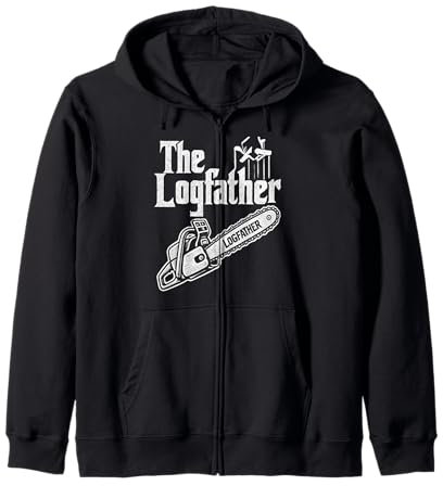 The Log Father Arborist Dad Chainsaw Tree Cutter Logger Wood Zip Hoodie
