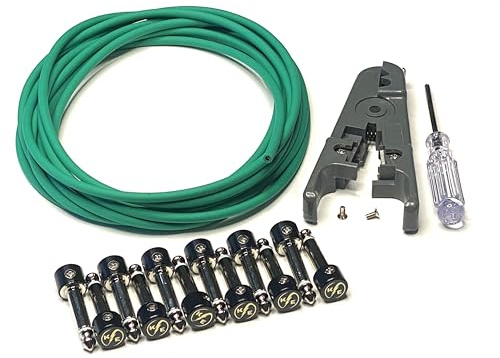 Kurrent Electric Lötfreies Gitarren-Pedal-Patchkabel-Set, 6 Stück, um DIY-Kabel für Pedalboard herzustellen (grünes Kabel-Set)