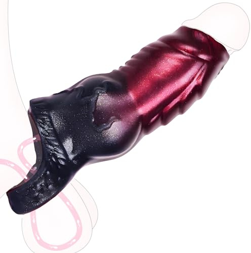 Monster Penis Sleeve Cock Ring, Liquid Silicone Material with Cock Rings, Male Sex Toys Enhance Open-Ended Reusable Penis Enlarger, Adult Male Sex Toys Penis Ring Extender Sleeve for Men Couple
