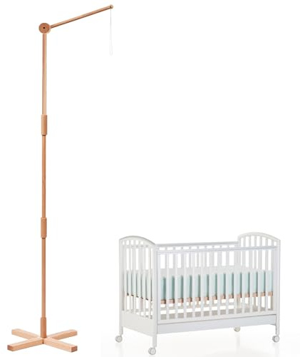 PORFOYO Supporto mobile in legno, 1,6 m, design minimalista per culla portatile, struttura stabile in legno, supporto mobile per fasciatoio, uso universale