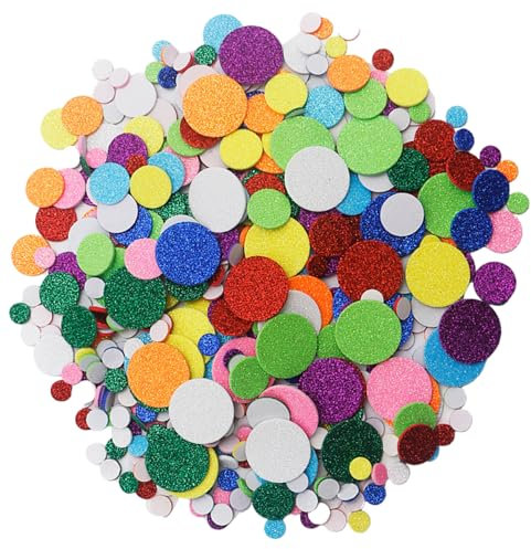 160 Stück glitzernde Schaumstoff-Aufkleber, rund, selbstklebende Kreise, Aufkleber, Wandaufkleber, für Sammelalben, Karten, Party-Dekoration