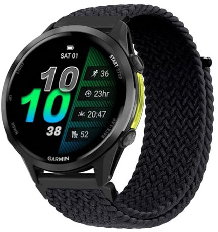 Nylon Correa para Garmin Forerunner 970 22mm Correa de Reloj, Aiustables Transpirables Suave Elastico NailonTrenzado Bandas Deportivas de Repuesto Compatible con Forerunner 970 (9)