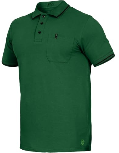 Leibwächter Polo-Shirt Herren Flex-Line – Grün – Gr. 6XL – Poloshirt mit Brusttasche – Kurzarm Poloshirts mit 3 Knöpfen – 50% Baumwolle 50% Polyester – Sommer Arbeitsbekleidung für Herren