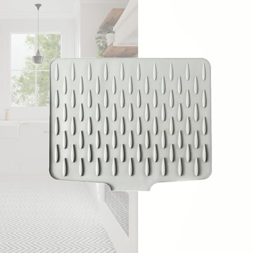 Qublex 1Pcs Kitchen Silicone Worktop Saver - Heat-Resistant & Non-Slip Draining Mat for Kitchen Counter, Sink, and Table | Multi-Purpose Silicone Protector for Hot Cookware, Tableware, and Water Drain