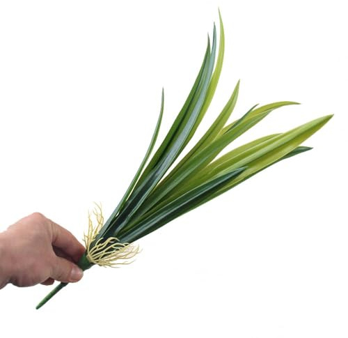 FANCYPUMPKIN Foglie Artificiali di Cymbidium, Clivia, Foglie di Orchidea finte, Foglie finte con Stelo, Piante al Tatto Reali, Composizione Decorativa in Vaso, 45,7 cm