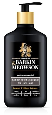 Barkin & Meowson Dark Coat Dog Shampoo with Walnut Extract, 350ml | Walnut & Caramel Extracts naturally enhance & intensify deep coat colours. Vet recommended