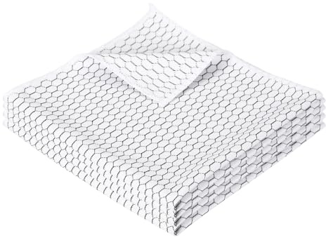 PATIKIL 40,6 x 40,6 cm Fischschuppen-Mikrofasertuch, 4 Stück, ultra-saugfähig, streifenfrei, fusselfrei, Reinigungstücher, Poliertuch, Glas, Trockentuch für Spiegel, Fenster, Küche, Autos, Geschirr