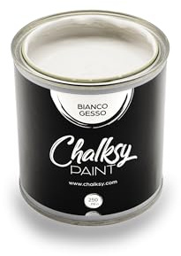 Chalksy Paint Vernice per Legno e Mobili Bianca Senza Carteggiare Opaca | Pittura Effetto Gesso Shabby Chic Vintage Restyling Decorazioni Cementite Smalto 250 ml