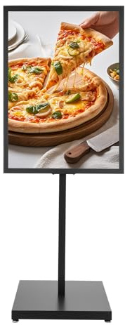 Babeenoo Soporte para publicidad de gran formato, 65 x 90 cm, con patas ajustables, A1, expositor publicitario, soporte para carteles, soporte para carteles