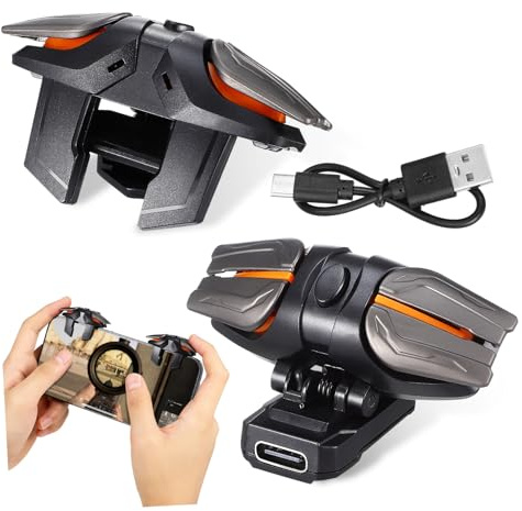 ARTSEWPLY Mobiler Gaming Controller mit Trigger für Gamecontroller und Gamer Handschuhe aus Stoff ABS Kunststoff und Ladekabel Kompatibel für Smartphones und Schützt Bildschirm vor Kratzern