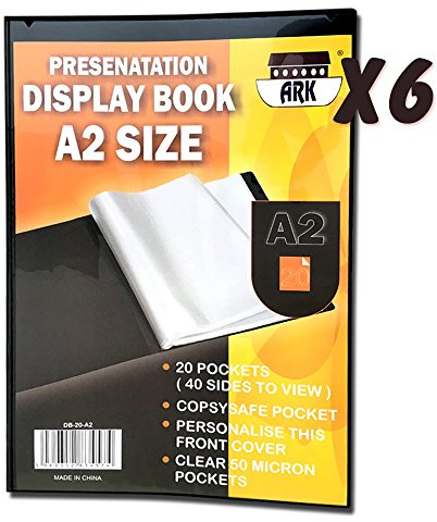 A2 Black Presentation Display Book by Ark (6 x 20 Pockets (Save 20%))