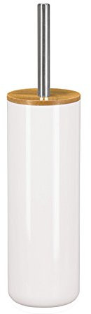 Kleine Wolke Polystyrol/Bambus WC-Bürstenhalter, Polyurethan, Weiß, 9.1 x 9.1 x 37.2 cm, 5877100856