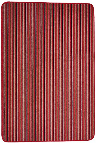 Dandy by William Armes, Ios Stripe Indoor Washable Rug, Red, 150 x 100