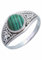 mantraroma Damen Ring Silber mit Stein Malachit Edelstein grün ausgefallen verspielt