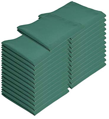 Arkwright Stoffservietten für Restaurant, 25 Stück, gesponnene Polyester-Servietten mit gesäumten Kanten, ideal für Abendessen, Hochzeit, Party, Bankett, Küche, 50,8 x 50,8 cm, Grün