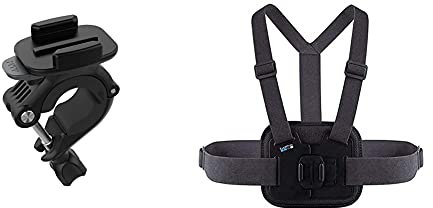 GoPro AGTSM-001 Fixation pour Guidon/Tige de Selle/Tube Noir & Chesty V2 - Fixation de Poitrine pour l’Action (Gopro Accessoire Official)