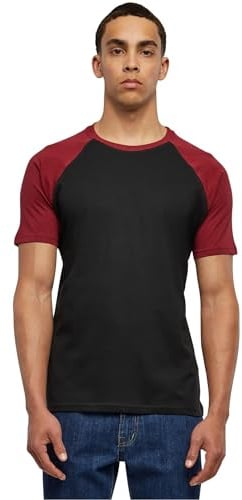 Urban Classics Herren Raglan Contrast Tee blk/Burgundy, 3XL