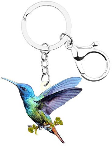 BONSNY Porte-clés en forme de colibri en métal pour femme et fille - Cadeau pour voiture - Pendentif en forme d'oiseaux, Multicolore, M