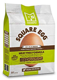 SquarePet Square Egg Dry Dog Food, Gentle Kibble Sturcture, Whey Proten, Amino Acids, Easily Digestible Ideally for Senior Dogs 4.4lbs