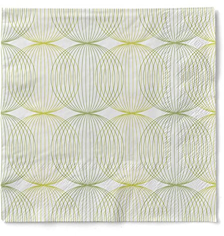 Mank Servietten aus Tissue 40 x 40 cm | 1/4 Falz Dinner Serviette | hochwertige Einmal-Serviette | 100 Stück | Ludo (Lime-Oliv)