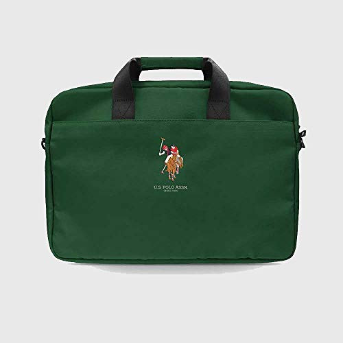 CG Mobile U.S.Polo Assn Computertasche 15 Zoll Kompatibel mit Laptop Aktentasche Tasche Leichte Schlanke Laptoptasche Offiziell Lizenziert (Grün)