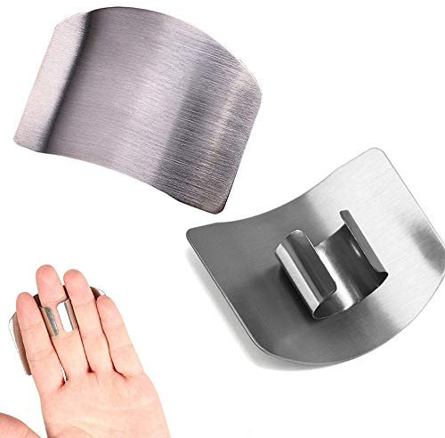 Stainless Steel Finger Guard,Finger Protector Cutting Protector,Kitchen Safe Slice Tool Protect Hand,Avoid Hurting When Slicing and Dicing, Kitchen Safe Chop Cut Tool (2PCS)
