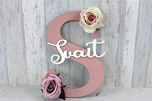 MadeAt94 Personalised Wall Name Art for Kids Bedroom Playroom Playhouse Wooden Hanging Décor