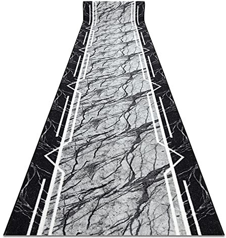 rugsx Läufer Antirutsch MARMUR Marmor, Stein grau 90x300 cm