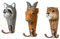 your castle Wandhaken Tier Familie Tierköpfe - 2-fach Garderobenhaken aus Holz 3er-Set Ziegenbock, Murmeltier, Waschbär, 11 x 6 cm