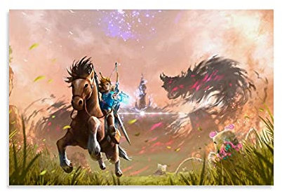 BAOMIHUA Zelda Breath of the Wild Poster, dekoratives Gemälde, Leinwand, Wandkunst, Wohnzimmer, Poster, Schlafzimmer, Gemälde, 30 x 45 cm