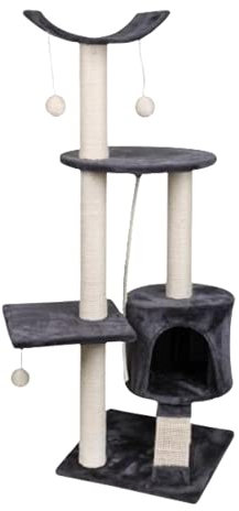 TIENDA EURASIA® Arbol Rascador Gato - Rascador para Gatos de Diseño - Estructura de Terciopelo y Cuerda (Arbol Rascador - 62 x 60 x 120 cm)