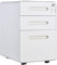 Vinsetto Rollcontainer, mobiler Aktenschrank mit 3 Schubladen, abschließbarer Büroschrank mit Hängeregistratur, Aufbewahrung, Stahl, 39 x 48 x 59 cm Weiß
