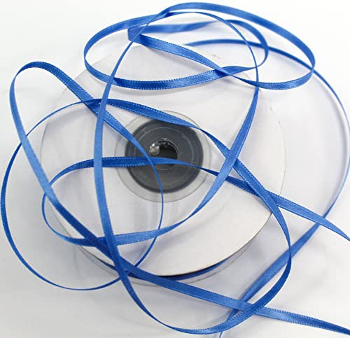 CaPiSo 100m Satinband 3mm Schleifenband Geschenkband Dekoband Satin Hochzeit Weihnachten Weihnachtsband (Azurblau)