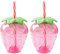 HEMOTON 2Pc Straw Cup,Clear PP Mug with Lid and Straw,Lovely Strawberry Pattern Drinking Cup,Adults