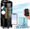 Klarstein 65W Portable Air Cooler, 4-In-1 Evaporative Air Coolers for Home, Silent with Night Mode, Humidifier, Ventilator, Smart App, Small Water Cooler, Ice Fan, 330m³/h Air Flow, Black/Gold