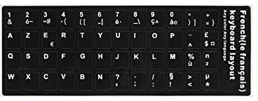 Arabic, Cangjie, German, Russian, French, Korean, Japanese, Thai, Wubi, Spanish, Hebrew, Italian, English keyboard stickers alphabet keyboard layout stickers for laptops (French)