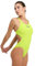 ARENA Damen Swim Tech MaxLife Einteiliger Team offenem Rücken Badeanzug, Weiches Grün/Neonblau, 20