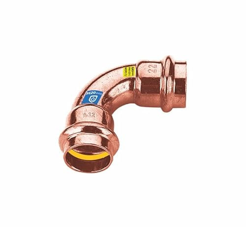 Sanpro Raccordo pressfitting rame 90° angolo - arco misura V 15 (pressfitting rame gas acqua potabile riscaldamento sanitario raccordi tubo di rame)