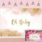 Baby Shower Hintergrund für Babyparty Mädchen rosa Aquarell Fotografie Hintergrund Gold Glitzer It's a Girl Geschlecht Offenbarung Party Dekor Kuchen Tisch Banner Foto Requisiten (210 x 150 cm)