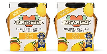 Pack 2 Mermeladas de Melocotón - Premiada Internacionalmente en Inglaterra y Bruselas - Mermelada 100% Fruta - Hecha a Mano en España - Sin Azúcares Añadidos - 2 x 230 G