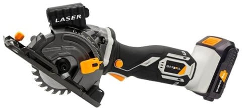 Batavia Mini Kreissäge Ø 89 mm 18V - Inkl. 2.0 Ah Akku / 2.4 Ah Ladegerät - Perfekt für Holz, Aluminium, Laminat, Kunststoff, Metall und Fliesen - Maxxpack