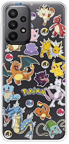 Offizielle Schutzhülle für Samsung Galaxy A23 5G von Pokémon, Sticker Pokémon und Pokéball zum Schutz Ihres Handys, Schutzhülle aus flexiblem Silikon mit offizieller Lizenz von Pokémon
