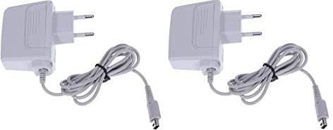 FLLAGG20 2X Caricatore Compatibile con Nintendo 3DS 2DS DSI 3DSXL Caricabatterie Console Portatile Giochi Charger Alimentatore CA Power Adapter