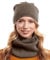 Hilltop Baumwoll-Winterset Damen aus Winterschal und Strickmütze, Winter Set:Braun