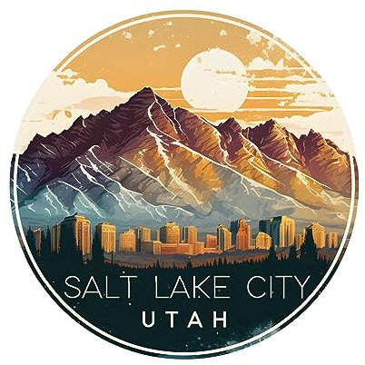 Salt Lake City Utah Design B Souvenir Kühlschrankmagnet, 10,2 cm