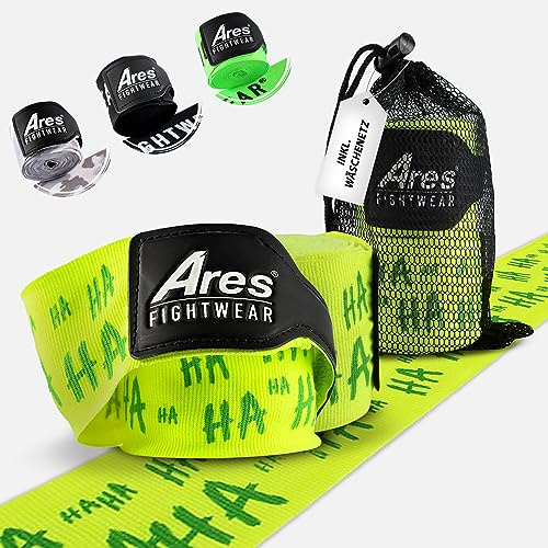 Ares Fightwear® Profi Bandage Boxen 2er Set [4,5m] inkl. Wäschenetz I Maximaler Schutz & Fester Halt Dank Flex-Fit Material I Boxbandagen für sichere Kämpfe I Box Bandagen für Männer & Frauen