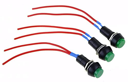 HUNTVE 1 stücke PBS-11B 2PIN 12mm Blau Selbstrückstellung EIN Druckknopf Momentanschalter mit Kabel 3A 150V ERBDRGAZ