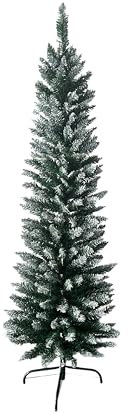 Künstlicher Tannenbaum Weihnachtsbaum schmal mit Schnee-Effekt (150 cm)